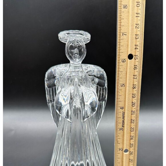 Crystal Angel Figurine Glass Candle Holder Clear Praying Hands Christmas Decor - Picture 10 of 10